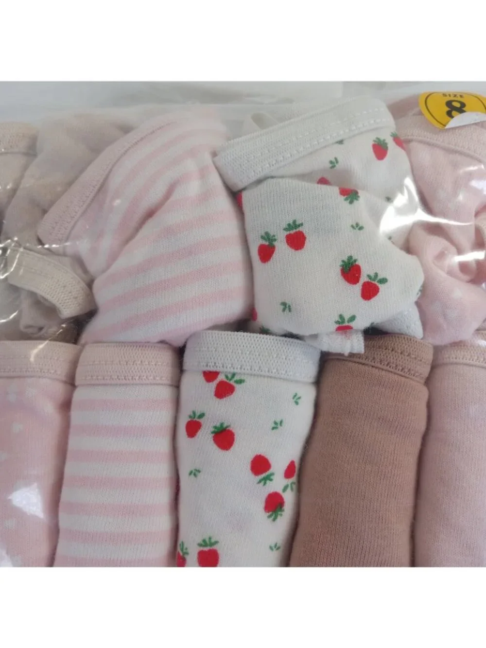 Cat & Jack Girls' Size 8 Bikinis Underwear 14-Pack Cotton Pink White Strawberry
